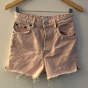 ZARA LIGHT PINK JEAN SHORTS